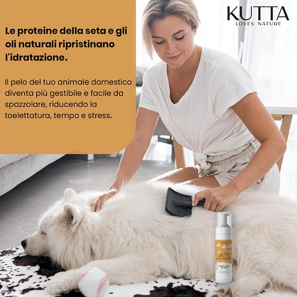 Shampoo a secco lucidante e idratante per cani e gatti. 200 ml. - immagine 6