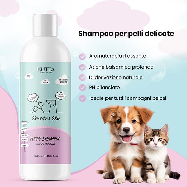 Shampoo per cuccioli di cane con pelle sensibile e delicata. 350 ml. - immagine 6